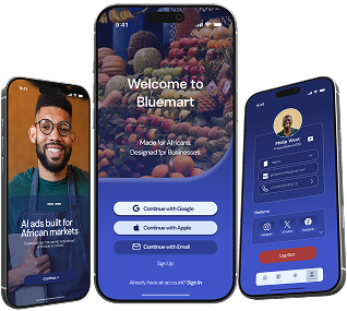 BlueMart product mockups